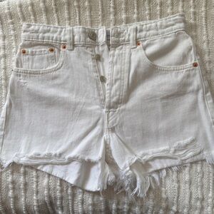 Zara White Denim Shorts